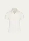 Vince Short-sleeve Button-front Shirt In Flaxen