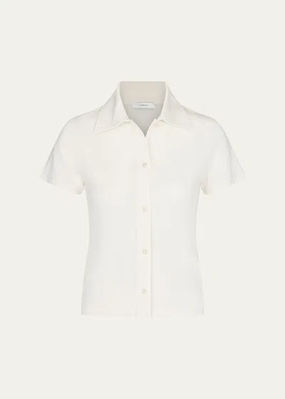 Vince Short-sleeve Button-front Shirt In Flaxen