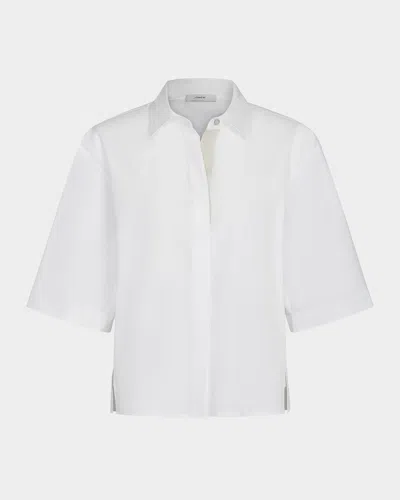 Vince Short-sleeve Button-front Shirt In Tan