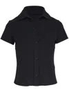 Vince Short-sleeve Button-up Shirt In Black
