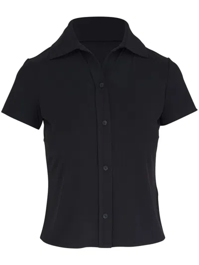 Vince Short-sleeve Button-up Shirt In Black