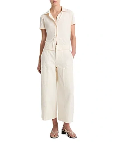 Vince Short Sleeve Button Up Shirt In Flaxen