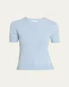 Vince Short-sleeve Cashmere-blend Tee In Blue
