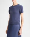 Vince Short-sleeve Cashmere-blend Tee In Blue