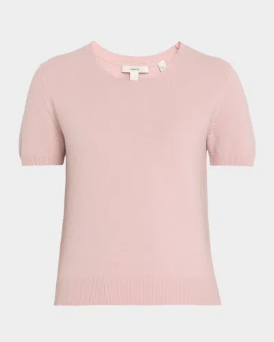 Vince Short-sleeve Cashmere-blend Tee In Pink