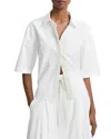 Vince Short Sleeve Collared Button Down Shirt In Optic White