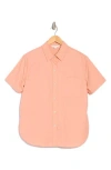 Vince Short Sleeve Cotton Poplin Button-up Shirt In Dk Apricot Clay