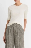 VINCE VINCE SHORT SLEEVE COTTON RIB SWEATER