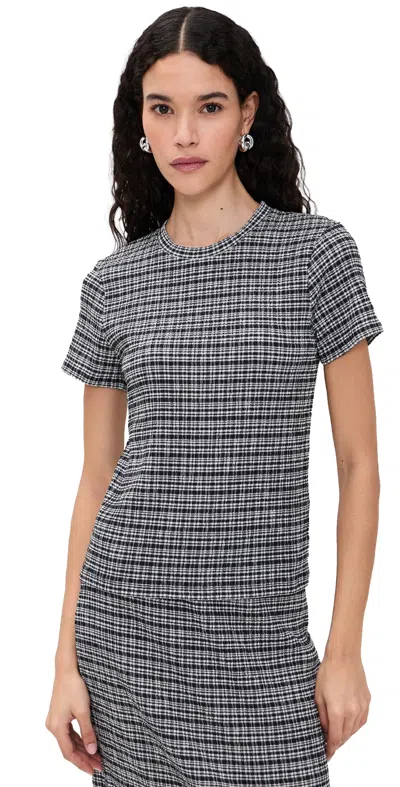 Vince Short Sleeve Crew Neck Blouse Eclipse Combo