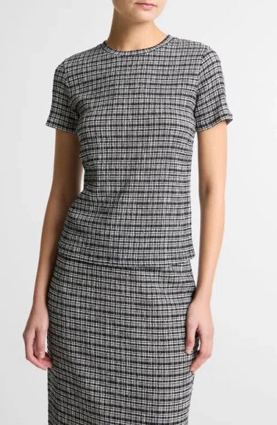 Vince Short Sleeve Crewneck Top In Gray
