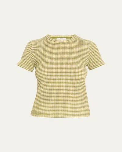 Vince Short-sleeve Crewneck Top In Herbaria Combo