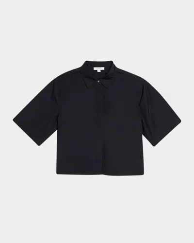 Vince Short-sleeve Cropped Cotton Shirt