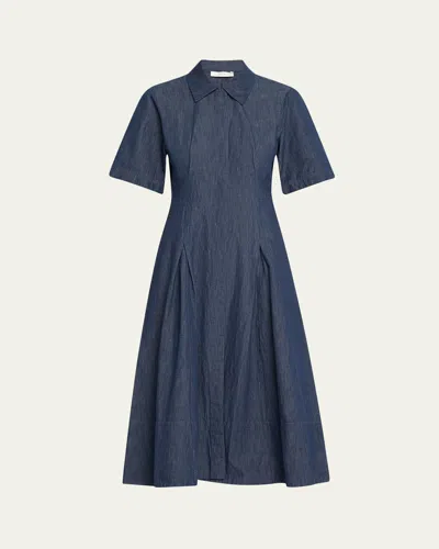 VINCE SHORT-SLEEVE DENIM SHIRTDRESS