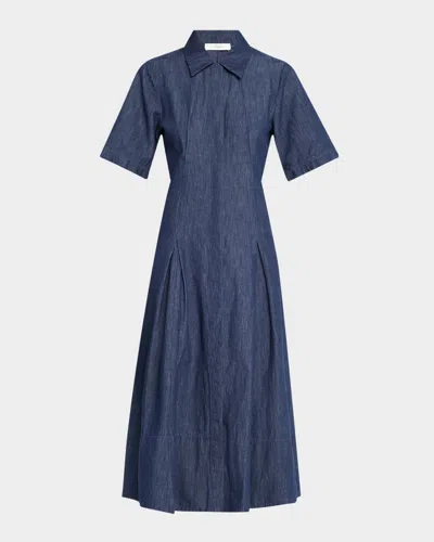VINCE SHORT-SLEEVE DENIM SHIRTDRESS