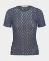 Vince Short-sleeve Floral Smocked Top In Mauve Thistle