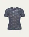 Vince Short-sleeve Floral Smocked Top In Mauve Thistle
