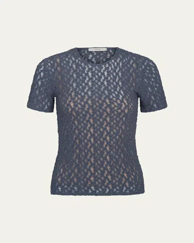 VINCE SHORT-SLEEVE FLORAL SMOCKED TOP