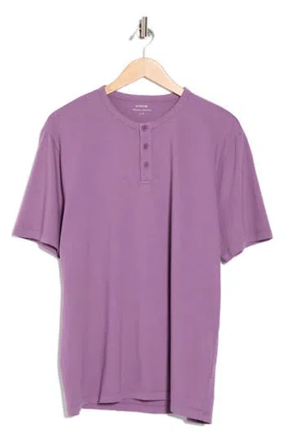 Vince Short Sleeve Henley In Purple