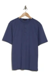 Vince Short Sleeve Henley In Blue Dusk