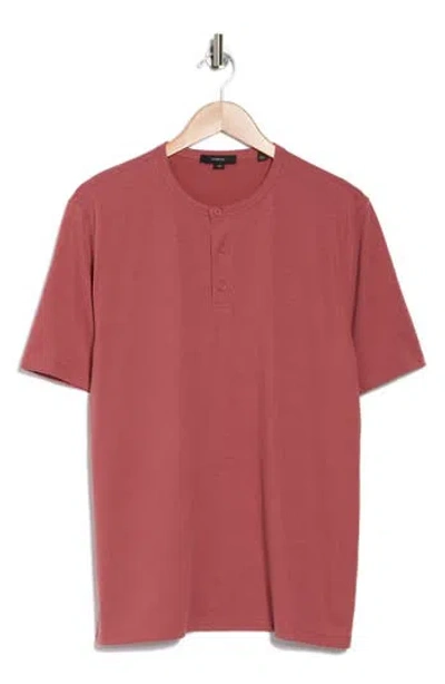 Vince Short Sleeve Henley In Brickwork