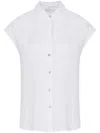 Vince Short-sleeve Linen Shirt In White