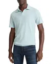 Vince Short Sleeve Loose Knit Polo Shirt In Green