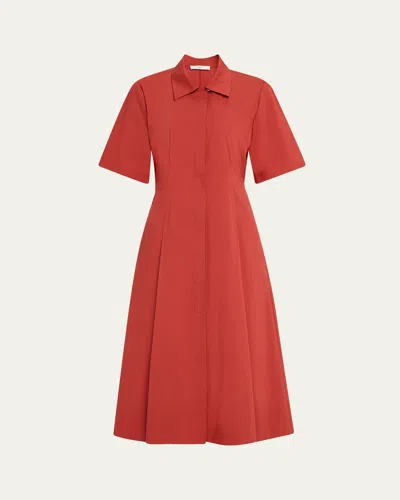 VINCE SHORT-SLEEVE MIDI SHIRTDRESS