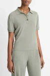 Vince Short Sleeve Polo Shirt In Smoky Moss