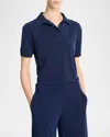 Vince Short Sleeve Polo Shirt In Navy