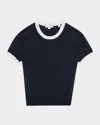 Vince Short-sleeve Ringer Sweater Tee In Animal Print