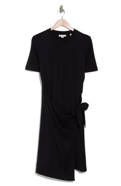 Vince Short Sleeve Side Tie T-shirt Dress In Coastal