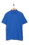 Vince Short Sleeve Slub Polo In Blue