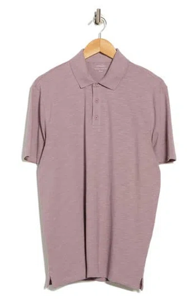 Vince Short Sleeve Slub Polo In Purple