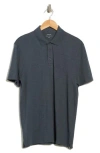 Vince Short Sleeve Slub Polo In Brown