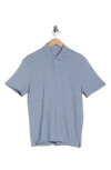 Vince Short Sleeve Slub Polo In Blue