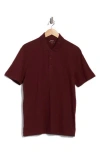 Vince Short Sleeve Slub Polo In Burgundy