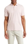 Vince Short Sleeve Slub Polo In Chalk Pink