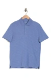 Vince Short Sleeve Slub Polo In Colony Blue
