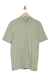 Vince Short Sleeve Slub Polo In Dried Cactus