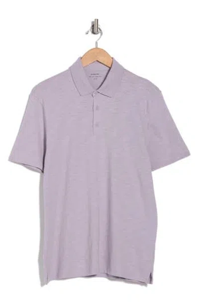 Vince Short Sleeve Slub Polo In Pale Lavendar