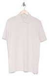 Vince Short Sleeve Slub Polo In Pale Pink