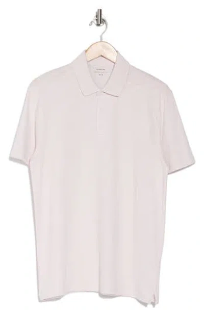 Vince Short Sleeve Slub Polo In Pale Pink