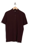 Vince Short Sleeve Slub Polo In Pinot Vino