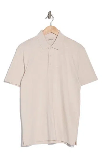 Vince Short Sleeve Slub Polo In Sand