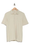 Vince Short Sleeve Slub Polo In Stone Beach