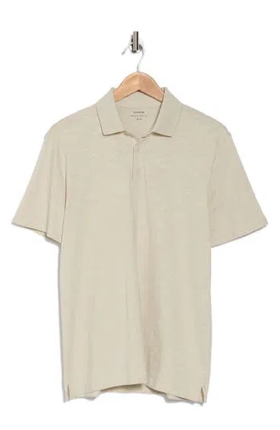 Vince Short Sleeve Slub Polo In Stone Beach