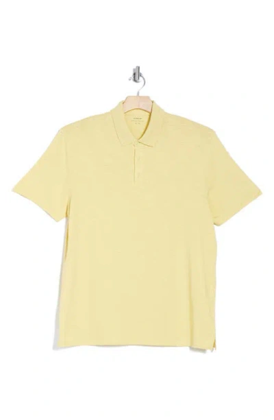 Vince Short Sleeve Slub Polo In Yellow