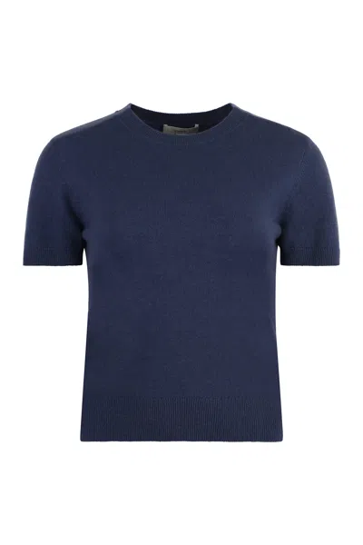 Vince Short Sleeve Sweater In Blue