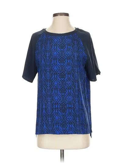 Pre-owned Vince Short Sleeve Top Blue Square Neckline Tops