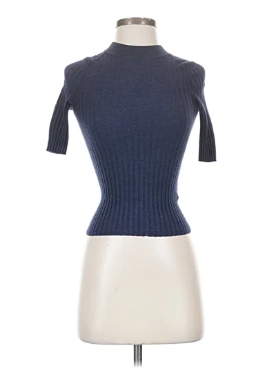 Pre-owned Vince Short Sleeve Top Blue Turtleneck Tops